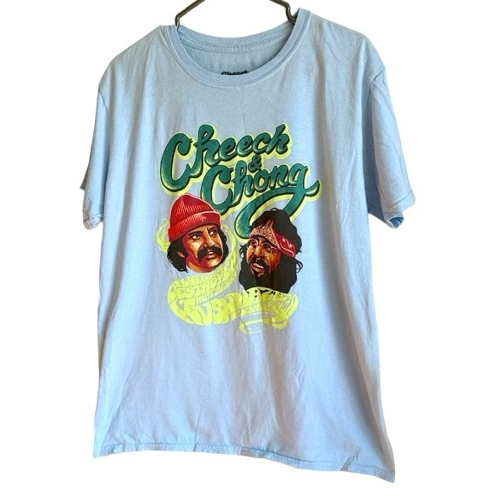Men' s Pineapple Haze Medium Light Blue Cotton T-Shirt